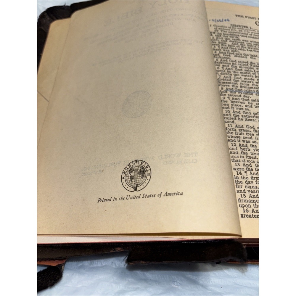 Vintage 1938 World Syndicate KJV Holy Bible Red Letter Edition Maps Study - Picture 11 of 16